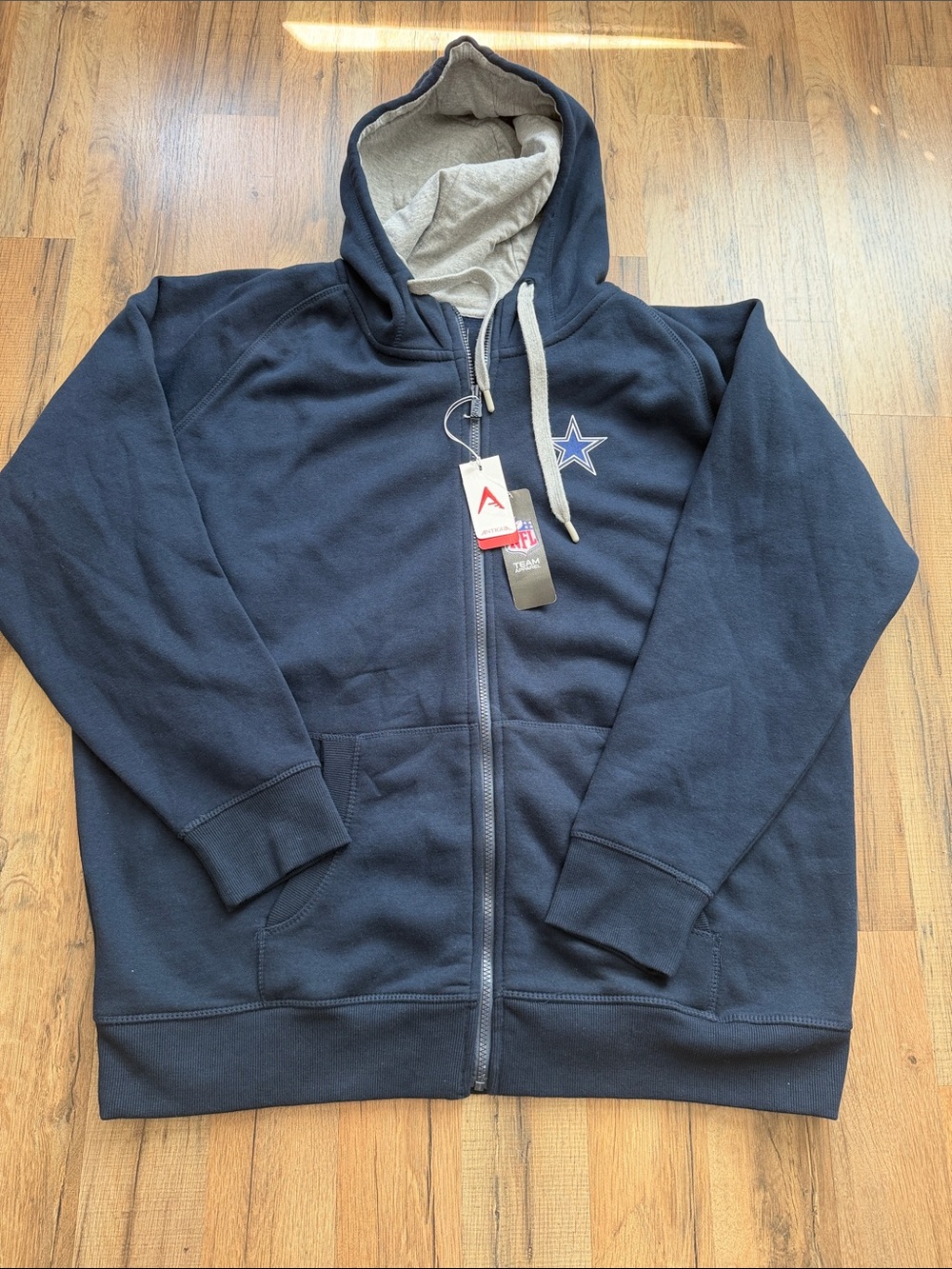 NFL Dallas Cowboys Navy Zip-Up Hoodie with Star Patch 2XL